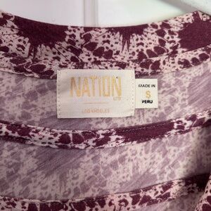 Nation LTD Women's Top in Burgundy and Light Pink
